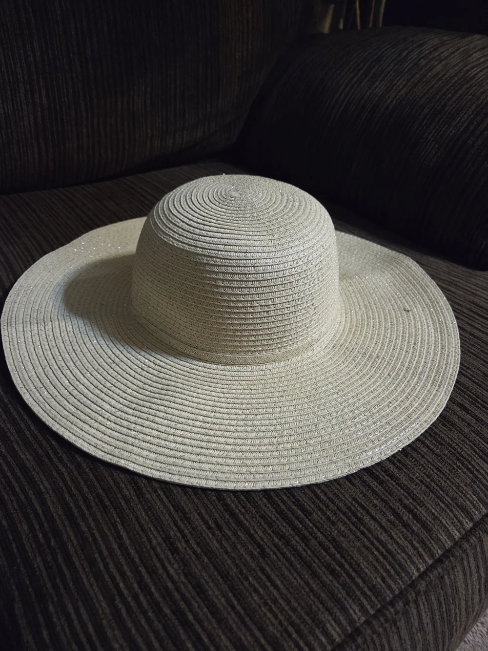 Chatties Women's Wide Brim Straw Sun Hat - Cream